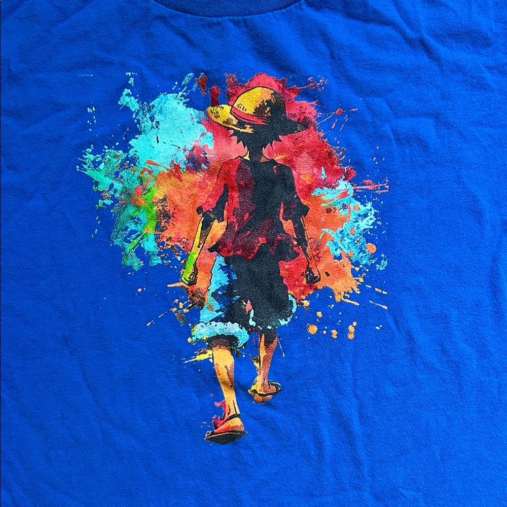 Kids Blue Graphic Tee - Vibrant Blue Short Sleeve Shirt - Picture 3 of 3